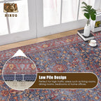 Washable Area Rug 9' x 12' Vintage Traditional Persian Mat - Image 5