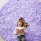 OLANLY Light Purple Round Rugs for Bedroom by OLANLY