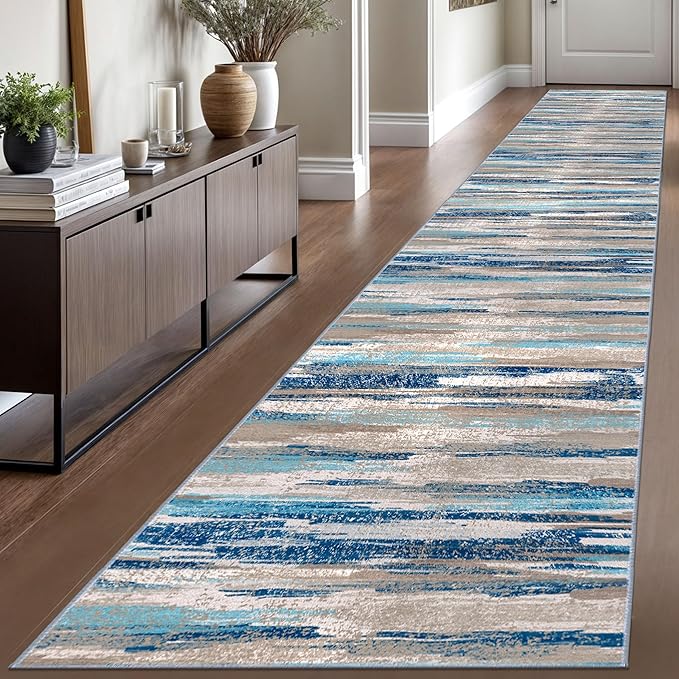 Lansny Modern Abstract Runner Rug 2.6x16 by lansny