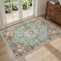 2x3 Area Rugs Living Room Rug: Washable Vintage Distressed Floral Rug No Slip by EXPEDIX