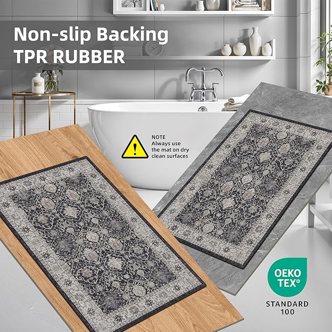 Kitchen Sink Rugs Set 0f 2: Washable Non-Slip Hardwood Floor Mat - Image 5