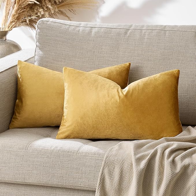 GIGIZAZA Golden Lumber Pillow Covers 12x20，Throw Velvet Decorative Cushion - Image 7