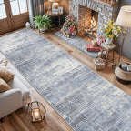 Washable Abstract 14ft Runner Rug: Non-Slip Low-Pile Rug Runner Soft Beside - Image 4