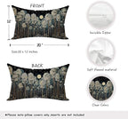 Rustic William Morris Inspired Night Forest Green Moon Pillow Covers 12x20 - Image 2