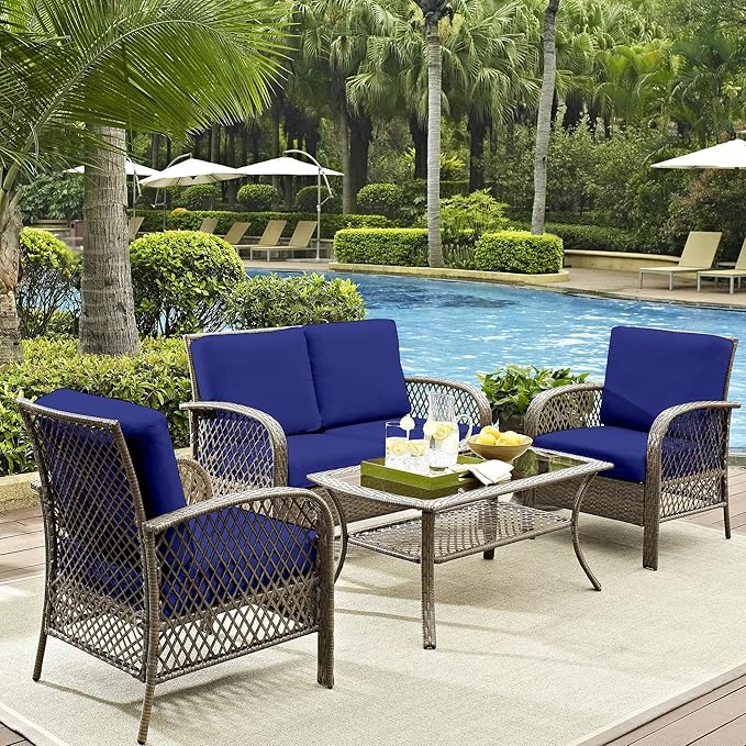 14Pcs Outdoor Cushion Covers, Patio Cushion Covers, Stretch Elastic Slipcovers - Image 6
