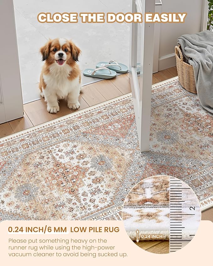 4x10 Runner Rug, Washable Hallway Runner Rug - Image 4
