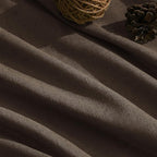 Extra Long Curtain Chocolate Morden Linen Blend Light Filtering Back Tab - Image 5