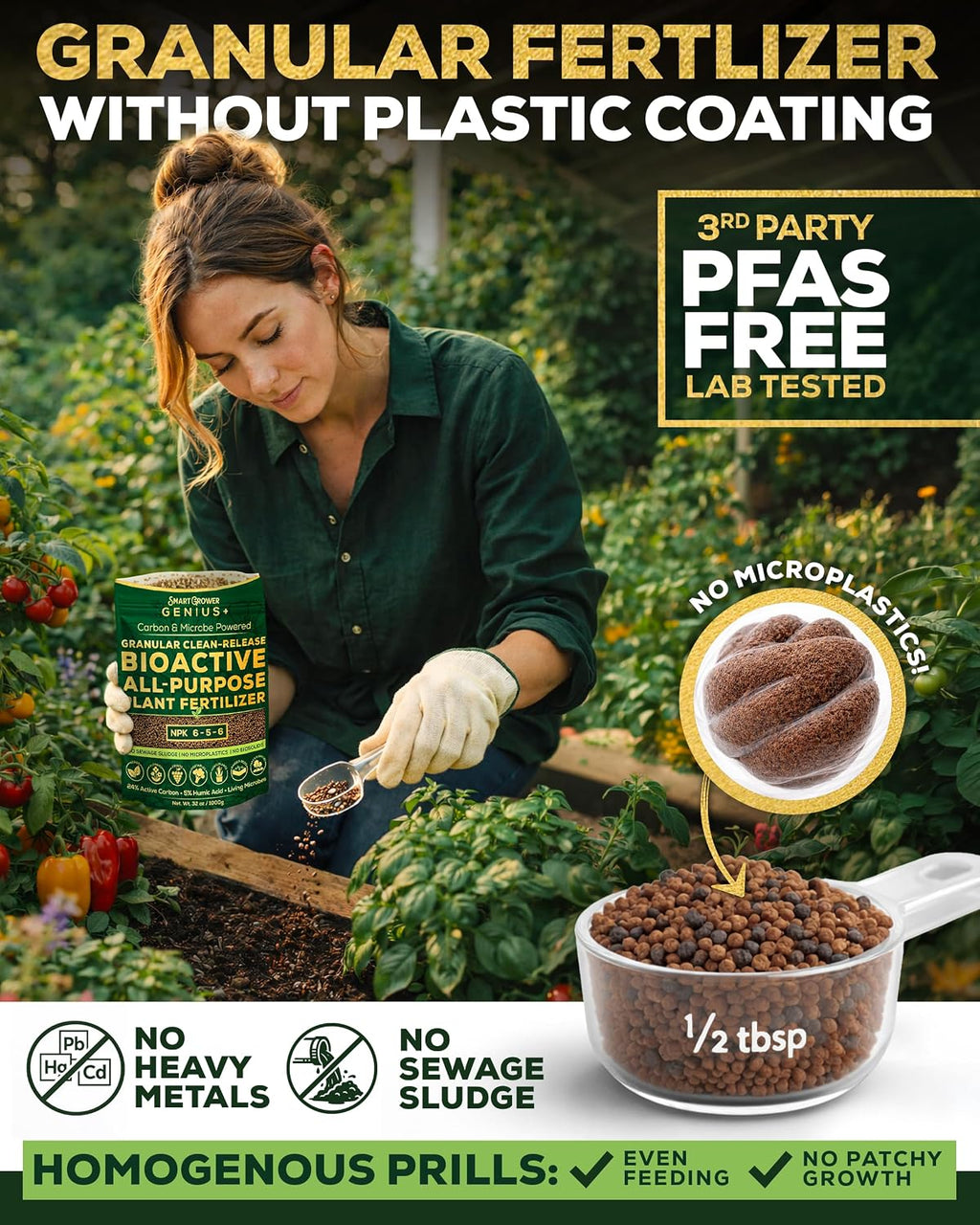 Bioactive Plant Fertilizer Granular Clean-Release, High Carbon Genius+ 1Kg