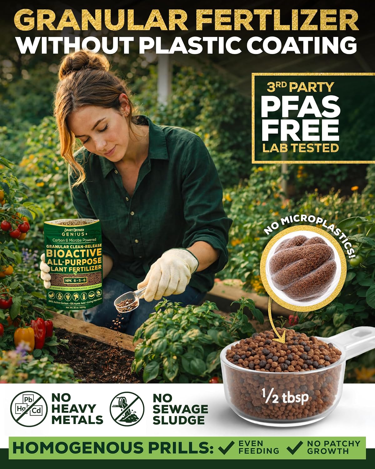 Bioactive Plant Fertilizer Granular Clean-Release, High Carbon Genius+ 1Kg