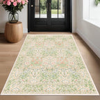 Beige Green 4x6 Washable Area Rug - Image 3