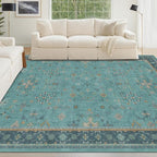 5x7 Teal Rug for Living Room, Boho Turquoise Rugs for Bedroom, Modern Eclectic - Image 8