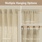 LAMIT Light Filtering Linen Curtains 84 inches Long - Image 2