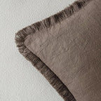 MIULEE Decorative Throw Pillow Covers Neutral Linen Fringe Throw Pillows Set of - Image 3