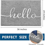 EARTHALL Door Mat Outside Inside Hello Doormat, Durable Floor Mat Non Slip Mat - Image 2