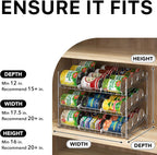 Simple Houseware Stackable Can Rack, Silver, Adjustable Plastic Dividers, Holds 36 Cans