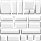 Simple Houseware 20 PCS Clear Plastic Drawer Organizers Set, 5-Size