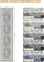 Runner Rug 2x8 Runners for Hallways Non Slip Washable, Vintage Hallway Runner - Image 2