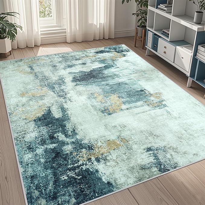 5x8 Area Rugs for Living Room Rug Washable: Abstract Rug for Dining Room by Aelenmu