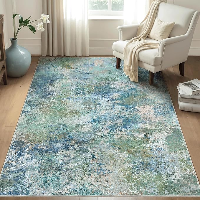 Area Rugs 5x7 for Living Room Bedroom, Modern Abstract Machine Washable Rug - Image 2