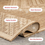 nuLOOM Landry Brown Geometric Power Loomed Indoor/Outdoor Area Rug, 4' x 6'