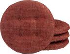 Klear Vu Omega Gripper Non-Slip Tufted Round Barstool Cushion for Dining Rooms, Cafes, Bars and Restaurants, 14” Chestnut, 4 Pack
