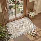Madane Washable Area Rug 2x3, Small Entryway Rug Non-Slip Vintage Door Mat - Image 3