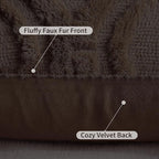 decorUhome Throw Pillow Covers 22x22 Inch Set of 2, Soft Plush Faux Wool Dark - Image 6