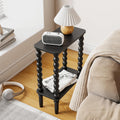 Veegle Narrow Side Table Small End Table for Small Spaces Black
