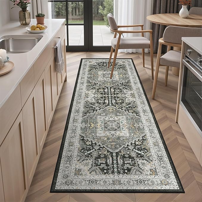 Madane Washable Kitchen Runner Rug 2x6, Ultra-Thin Non-Slip Hallway Runner - Image 2