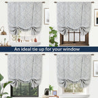 DriftAway Farmhouse Linen Valance Rod Pocket 1 Panel, W45xL63, Briony Navy