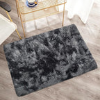 Small Tie-Dyed Area Rug for Bedroom 2x3 Mini Black Grey Fluffy Rug Mat Bedside - Image 4