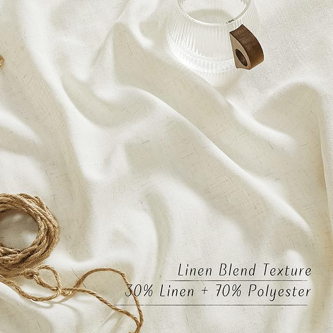 NICETOWN Thick Linen Curtains Extra Long 120 inch Length, Rustic Grommet - Image 4