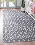 Unique Loom Moroccan Trellis Collection Area Rug - Mamounia (3' 3" x 5' 3" Rectangle Gray/Ivory)