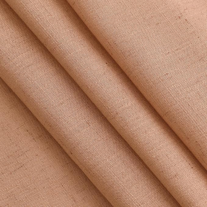 Peach Quartz Linen Curtains 102 Inch Length 2 Panels Back Tab Rod Pocket Semi - Image 5