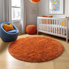 Amdrebio Burnt Orange Round Circle Rug 4Ft - Image 8