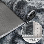Tie-Dyed Dark Grey 3x10 Machine Washable Runner Rugs - Image 5