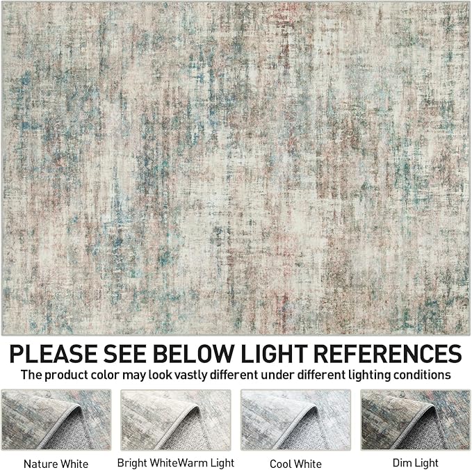 10x14 Area Rugs Washable Rug: Modern Abstract Living Room Rug Soft Anti-Skid - Image 8