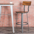 Flash Furniture Wood Restaurant Barstool, Rustic Walnut