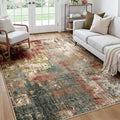 Washable Area Rugs Square 7ft Non-Slip Modern Abstract Soft by RELEANY