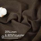 LAMIT Linen Curtains 63 Inch Length 2 Panels, Light Filtering Panels Back Tab - Image 2