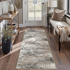 2x6 Abstract Runner Rug Brown Washable Modern Hallway Carpet Non Slip Ultra by PureCozy