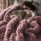 Bedsure GentleSoft Fluffy Dusty Pink King Size Blanket - Image 6