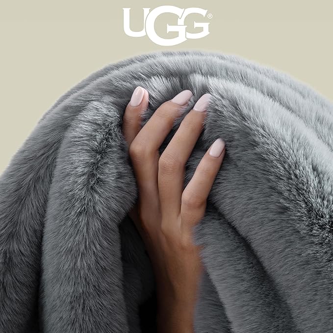 UGG Euphoria Faux Fur Throw Blanket, Oversized Soft Throw - Image 4
