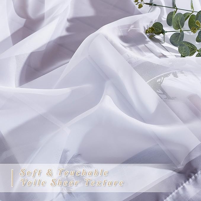 NICETOWN White Sheer Curtains for Bedroom Windows 84" Length - Image 4