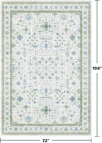 Hazo Haus Cream Oushak 6x9 Bedroom Rug - Image 2