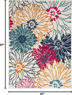 Nourison Home Passion Ivory Multicolor 5'3" x 7'3" Area Rug - Easy Clean, Non Shedding, Bed Room, Living Room, Dining Room, Kitchen (5' x 7')