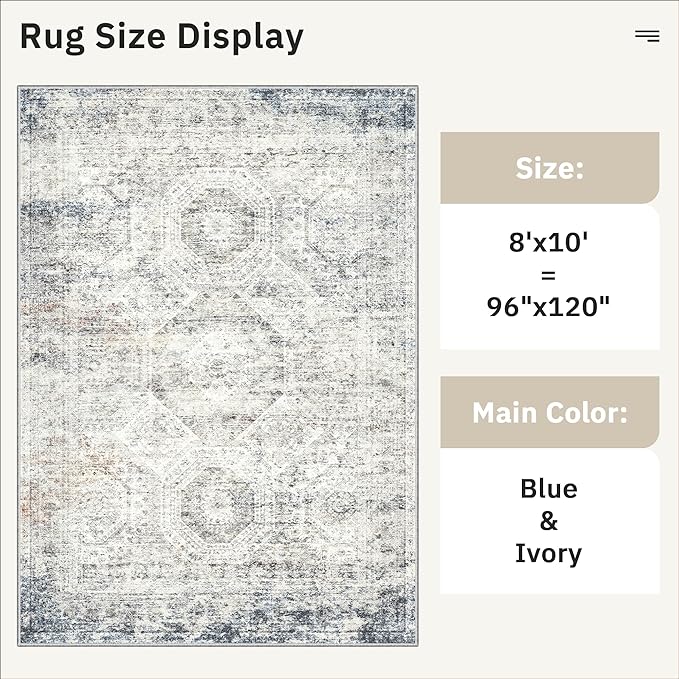 Washable Area Rug 8x10, Large Soft Rugs - Image 5
