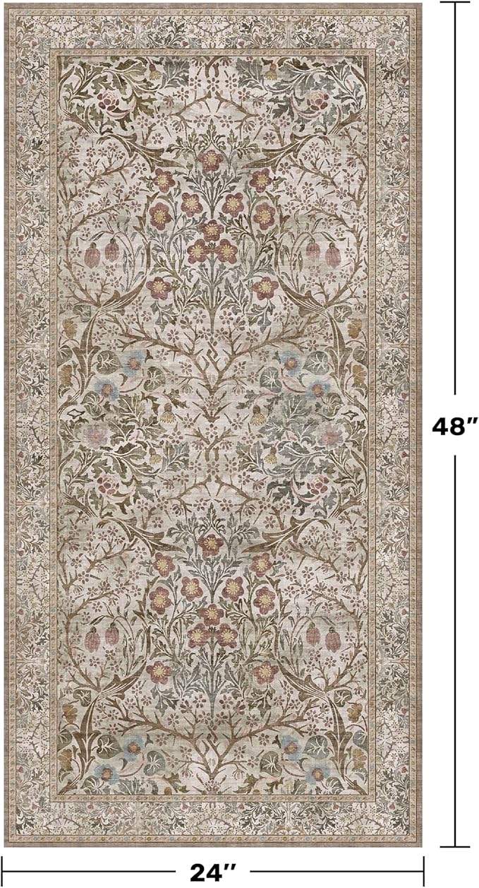 Moss Green Washable 2x4 Entry Rug - Image 2