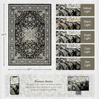 8x10 Area Rugs for Living Room: Washable Rug Soft Vintage Boho Medallion Carpet - Image 2