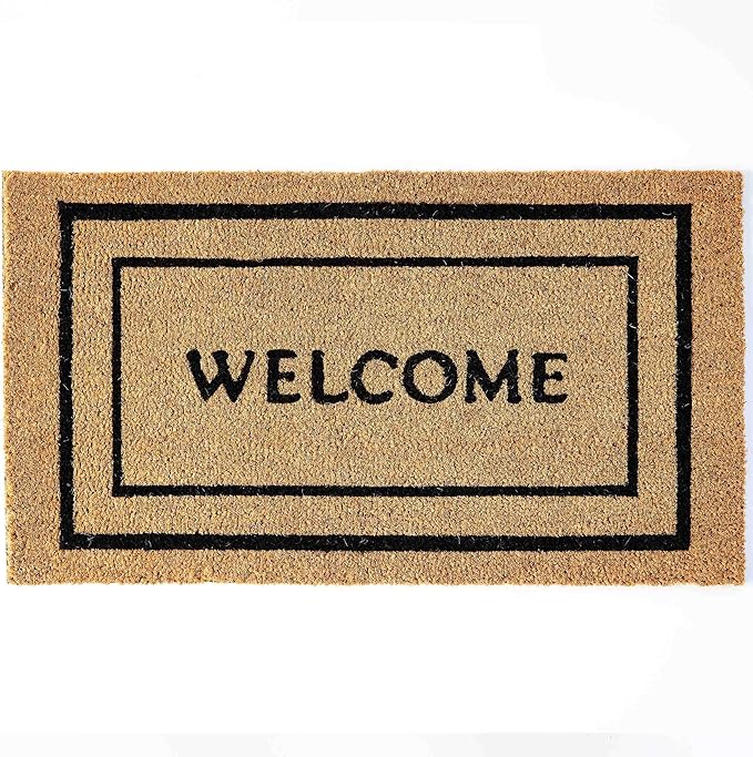 KANKUN Coco Coir Door Mat with Heavy Duty Backing, Welcome Doormat, Doormat by KANKUN